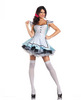 3 Pc Alice In Wonderland Dress, Apron And Bow Blue L/xl