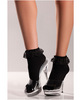 Ankle Socks Wlace Top Black Os