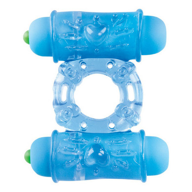 Double Vibrating Bullet Ring Blue