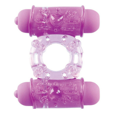 Double Vibrating Bullet Ring Purple