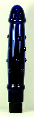 Giggles Glass - Vibrating Glass, Hot Blue Nubby