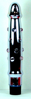 Giggles Glass - Vibrating Glass, Metallic Blue Nubby