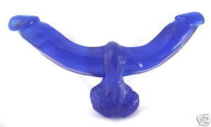 Blue Cyberjelly Double Dong with Balls