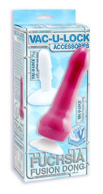 Fushia Dildo with Vac-U-Lock Suction Plug