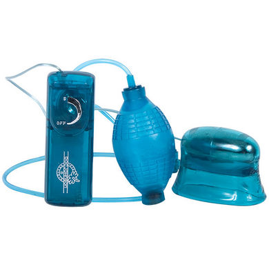 Pucker-Up Vibrating Vaginal & Clitoral Pump - Blue