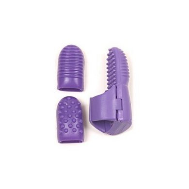 Vibrating finger vibe with 2 different texture sleeves.
