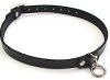 Leather Choker w/ O Ring, Black, Medium