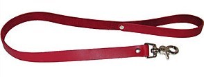 Leather Leash, Red, 2.5'