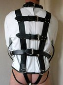 Premium Leather Straitjacket, White, X-Large