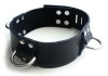 3 D Ring Locking Leather Collar Black X Large