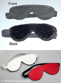 Fleece Lined Leather Blindfold Black