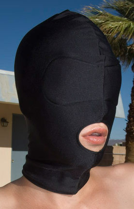Spandex Hood w Blindfold & Mouth Hole