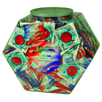 288 pcs of Red White Blue Tri-Colors Condoms Case of 1 Bowl