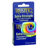 3-Packs Extra Strength Assorted Colors Condoms case of dozen packs