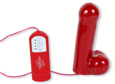 Red Boy Medium Vibrating Ballsy Dildo