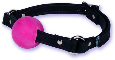 Black Leather Rubber Ball Gag