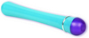 Jenna's Curves Vibrator - Turquoise: Slim, uniquely contoured plastic vibe with easy controls on bottom. - $14.40