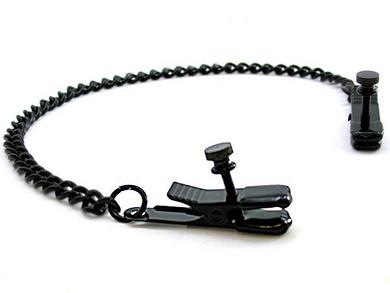 Nipple Clamps Alligator W/Chain Black