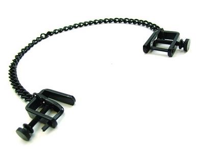 Nipple Clamp Press W/Chain Black