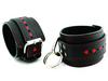 Leather Wrist Restraints W/Red Hearts