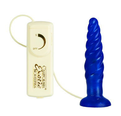 Crystal's jelly butt plug vibrating, blue