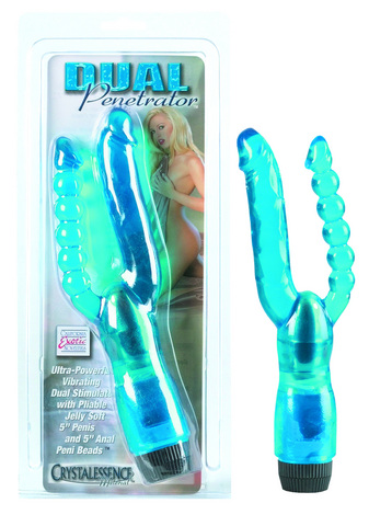 Crystalessence dual penetrator 5in penis/5in anal beads,