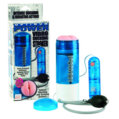 Optimum vibro sucking stroker, blue