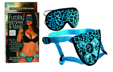 Furplay harness and mask – blue leopard