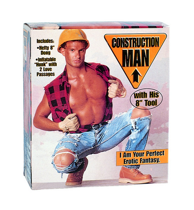 Construction man doll with 8in dong