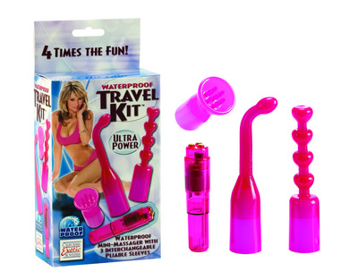 Waterproof Travel Kit Mini-Massager - Pink