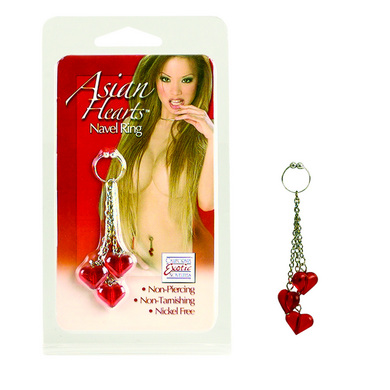 Asian hearts navel ring