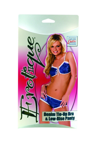 Erotique Denim Tie-Up Bra and Low-Rise Panty