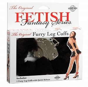 Fetish Fantasy Series Furry Leg Cuffs - Black