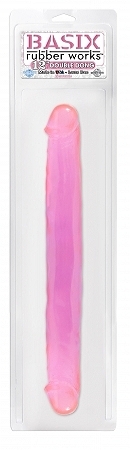 Basix 12in jelly double dong – pink