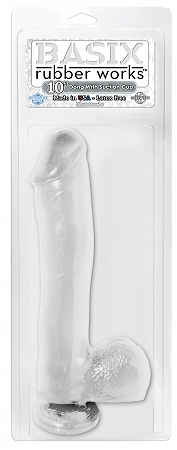 Basix 10in dong w/suction cup – clear