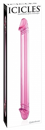 Icicles no. 23 hand blown glass massager – pink