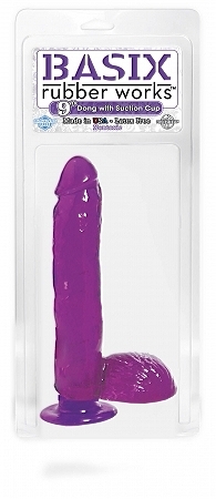 Basix 9in dong w/suction cup – purple