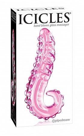 Icicles no. 24 hand blown glass massager – pink