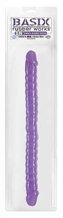 Basix 18in ribbed double dong – purple