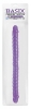 Basix 18in Ribbed Double Dong Purple