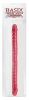 Basix 18in Ribbed Double Dong Red
