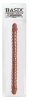 Basix 18in ribbed double dong - brown