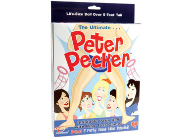 Peter Pecker Inflatable Party Doll with Ring Toss Game