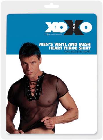 MenS Vinyl and Mesh Heart Throb Tee OS