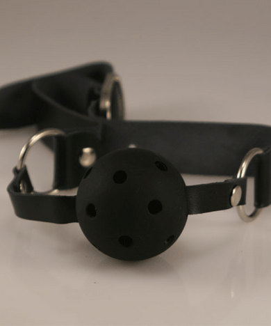 Breathable Ball Gag W/Black Collar