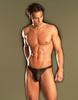 Stripe Poly Thong Black O/S