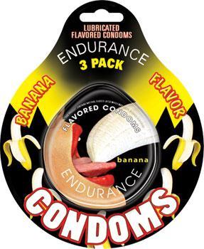 Endurance Flavored Condoms 3Pk-Banana