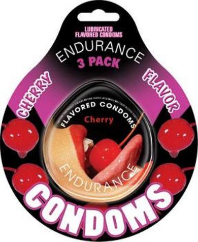 Endurance Flavored 3Pk Condoms-Cherry