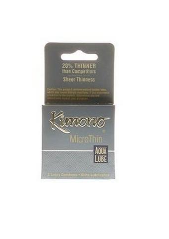 Kimono Microthin W/ Aqua Lube 3Pk