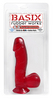Basix 6.5in Dong W/Suction Cup Red